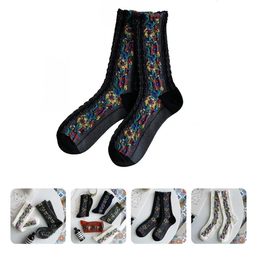 

1 пара, мягкие теплые носки с цветочным рисунком