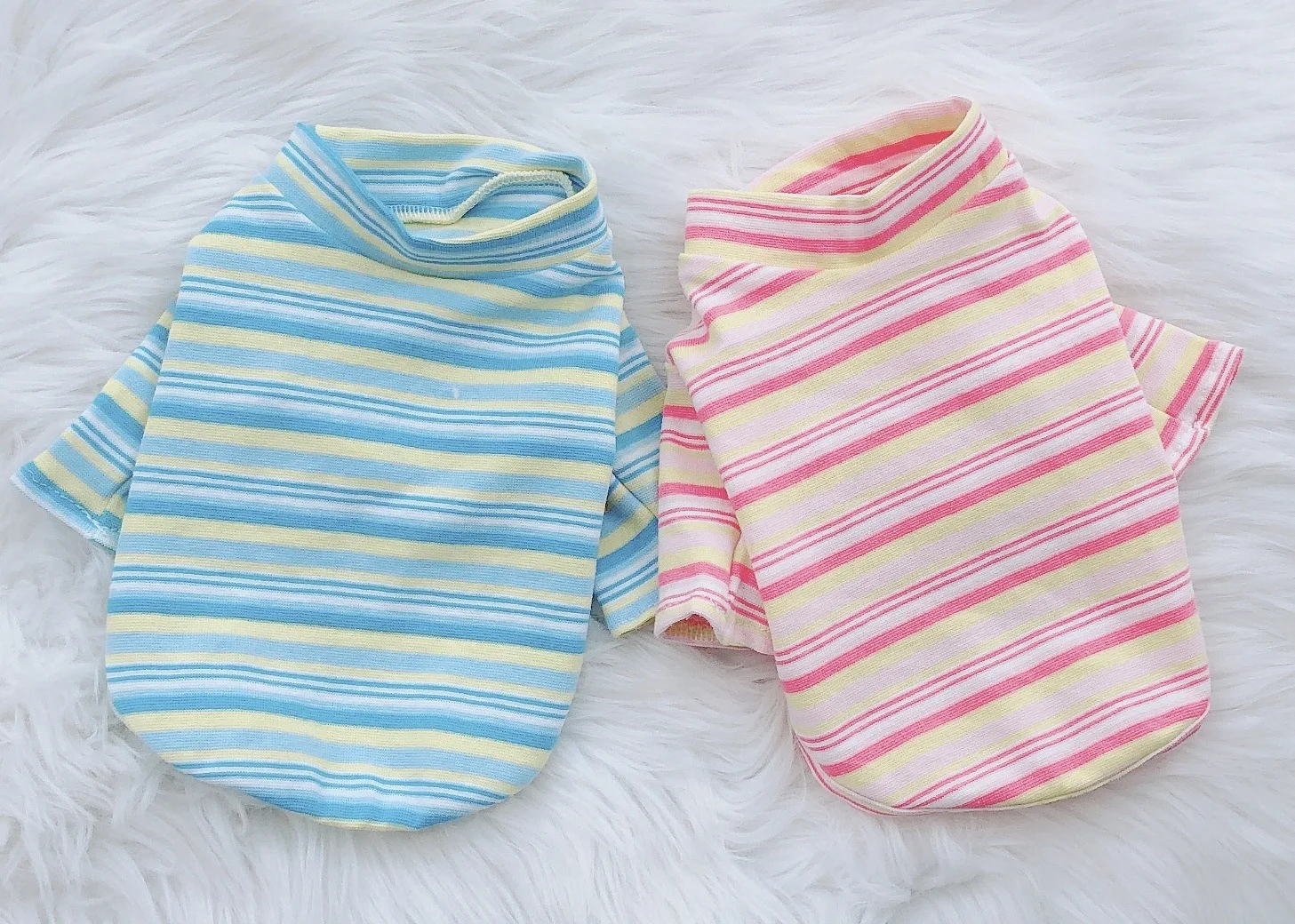

Blue Pink Colors Striped Design Dog Bottoming T-shirt Pet Clothes High Quality Dog Shirts for Small Dogs Pet Small Dog Clothes