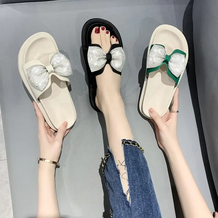 

Сандалии женские на толстой подошве, босоножки с бантом, шлепанцы для дома и улицы, пляжная обувь, лето 2022