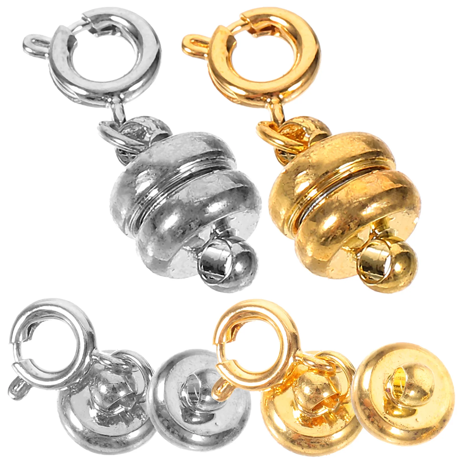 

4 Pcs Magnetic Clasps Closures Choker Necklace Switch Buckle DIY Jewelry Making Copper
