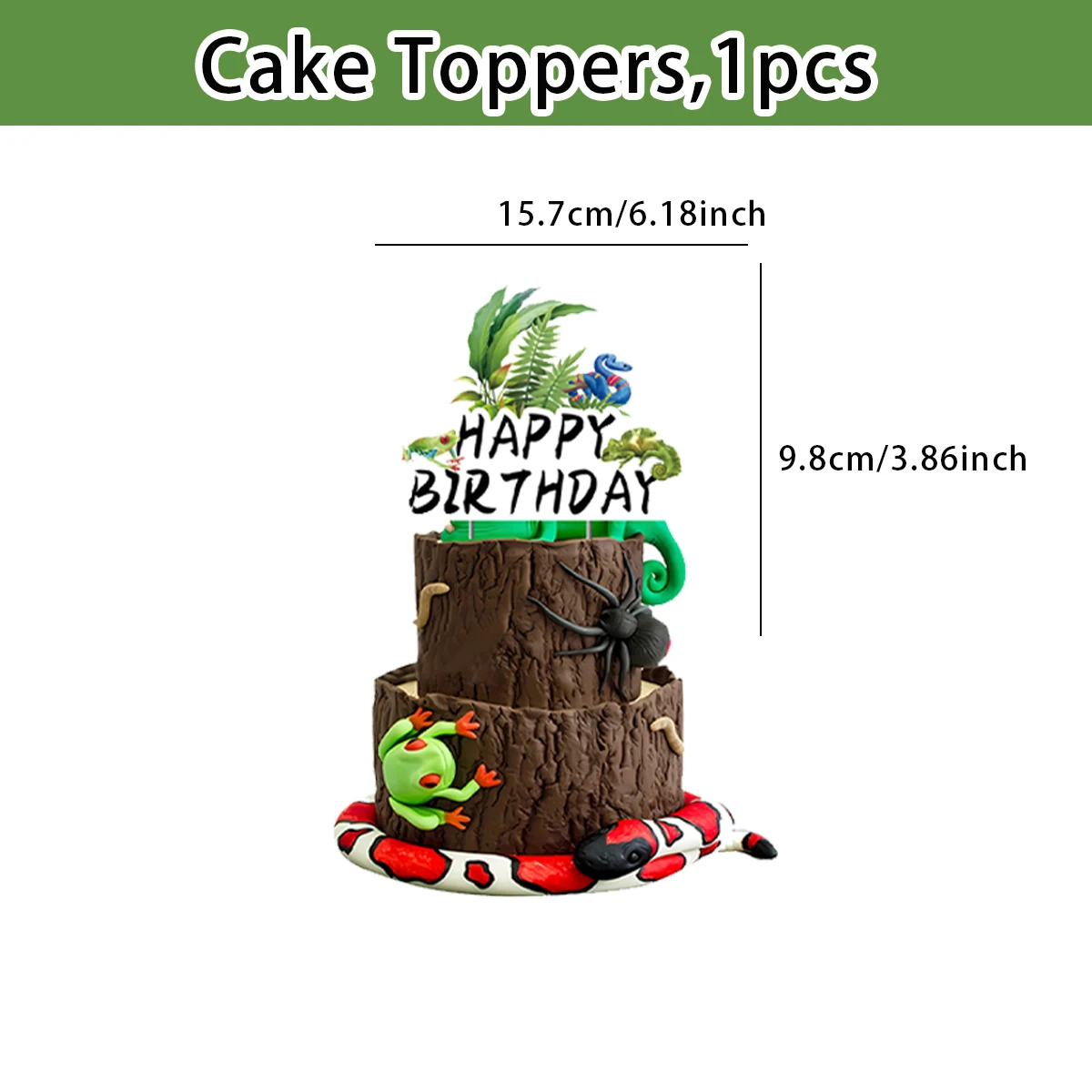 Рептилия змея сцена на день рождения товары для вечеринки украшение в виде