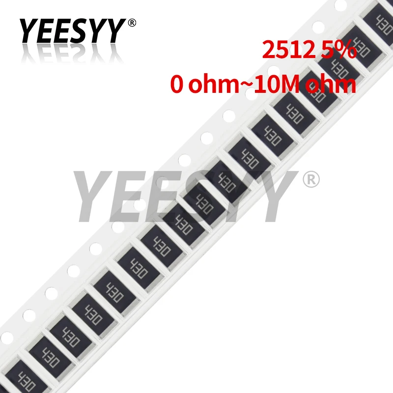 100 шт. 2512 5% 1 Вт SMD чиповый резистор 0R - 10M 0 10 47 150 220 470 Ом 1R 10R 47R 100R 220R 470R 1K 2 K 4 7 10K 100K 1M