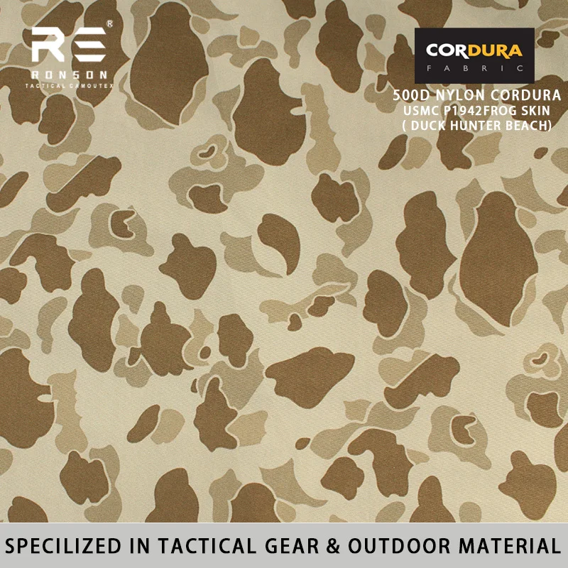 Фото 500D нейлоновая ткань Cordura IRR, водостойкая ткань Оксфорд Cordura с полиуретановым покрытием USMC P1942, лягушащая кожа, охотник на утке, пляжный камуфляж NIR №1