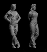 135 scale die cast resin figure model assembly kit american female pilot model unpainted needs to be assembled free shipping