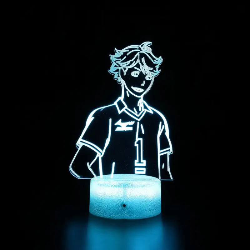 

To The Top Acrylic Led Night Light Anime Haikyuu Shoyo Hinata Figure for Kids Bedroom Decor Nightlight Cool Manga Gadget Child