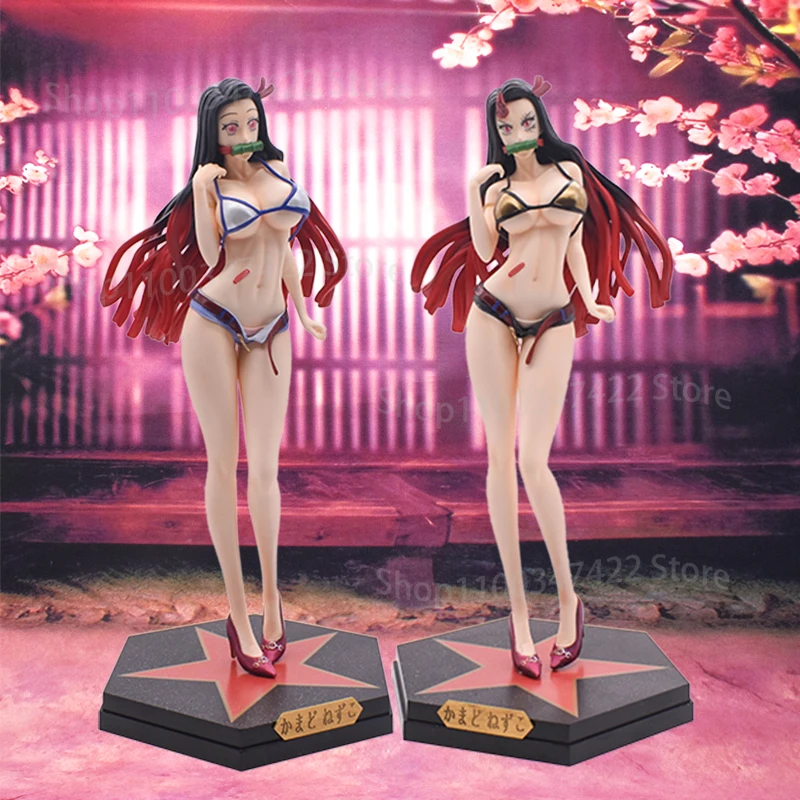 

Demon Slayer Figure Kamado Nezuko Swimsuit Japanese Anime Blade of Demon Destruction PVC Action Figure Toy Collection Doll