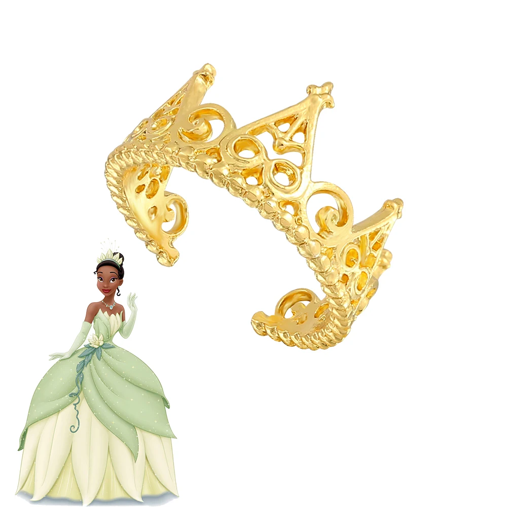

Disney Simple Creative Barbie Princess Crown Open Rings Gold Silver Plated Adjustable Ring Cute Finger Accessories for Girl Gift