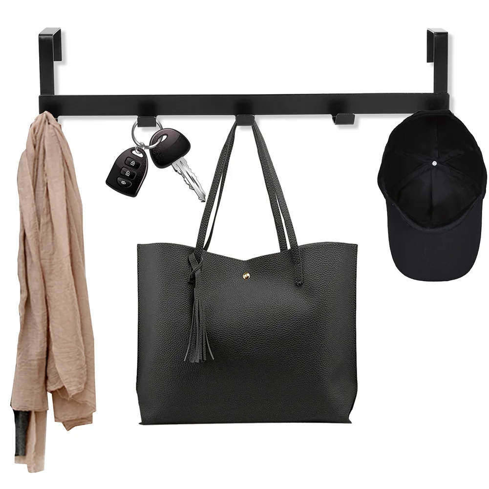 

Kitchen Living Room Hook Hangers 29*7.5*6.3cm 5 Hooks Door Hanger For Clothes Metal Hook Rack Organizer Towel Coat
