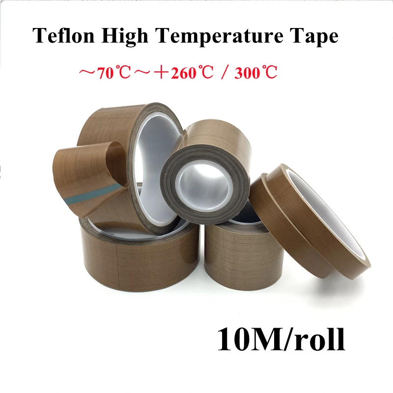

10 13 15 20 25 30 35 40 50 mm x 0.13mm PTFE Adhesive Cloth Insulated Vacuum Sealing Machine High Temperature Resistant PTFE Tape