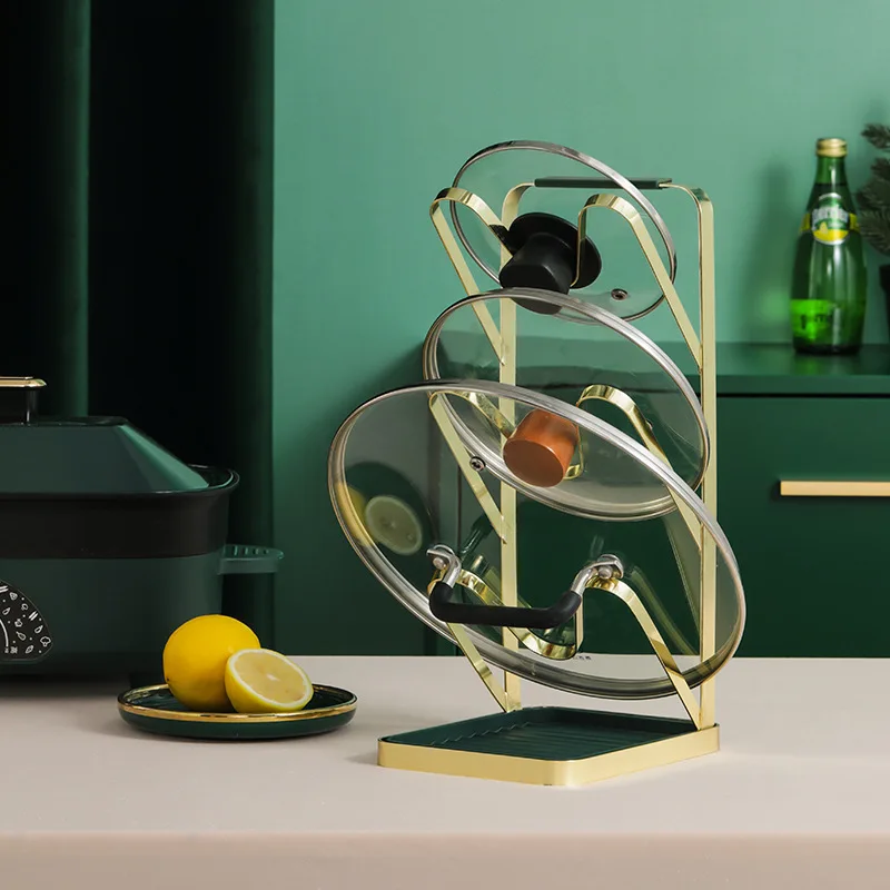 

Kitchen lid Storage Rack Table Multi-layer Shelf Modern Simple Style Household Finishing Kitchen Items Accessories Organizer