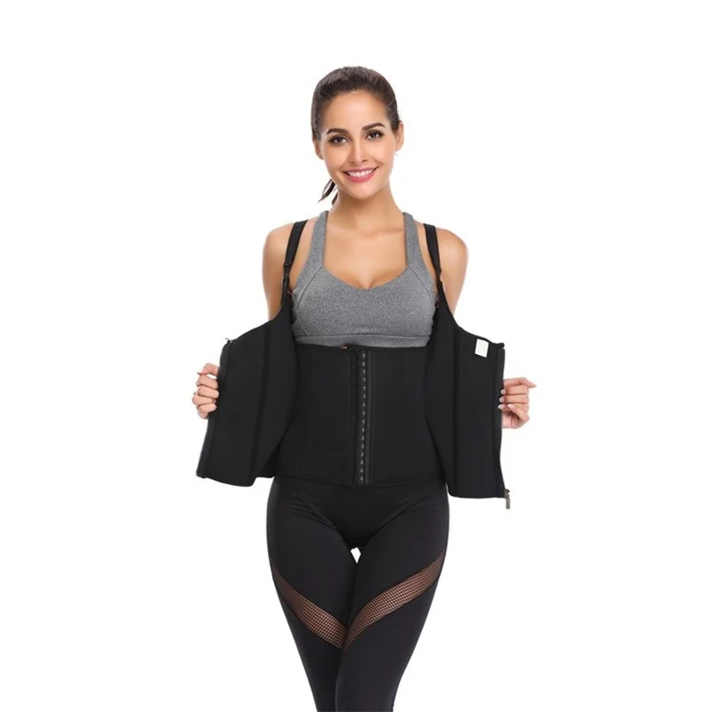 

Tummy Slimming Body Shaper Waist Trainer Binder Underwear Women Latex Sports Corsets for Women Zipper Espartilho 50