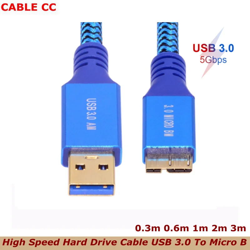 Фото Кабель USB 3.0 A к Micro B, шнур внешнего жесткого диска, совместимый с Seagate, WD, Toshiba, Westgate, Samsung Galaxy S5, Note 3. №2
