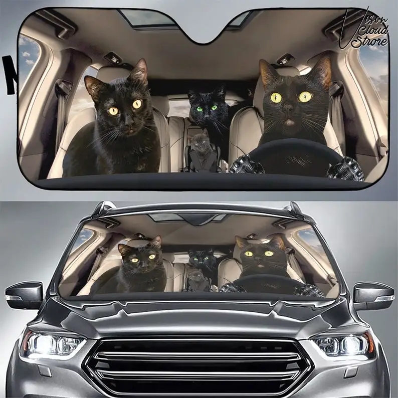 Персонализированный кошачий семейный автомобиль солнцезащитный козырек для
