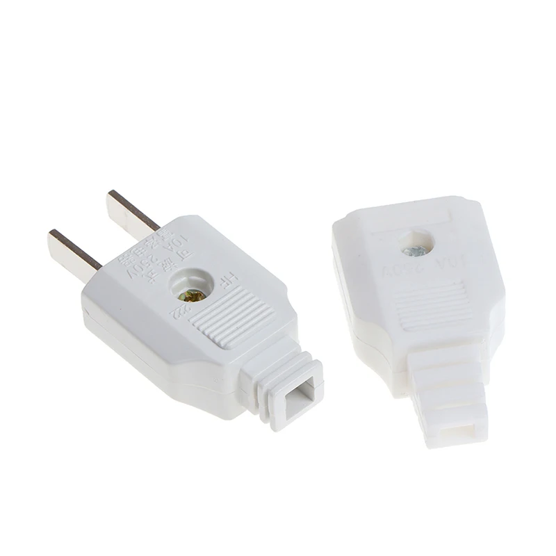 

1PC White US 250V 10A 2 Flat Pin AC Power Butt Plug Two-pin Extension Cable Male/Female Cable Household Power Socket