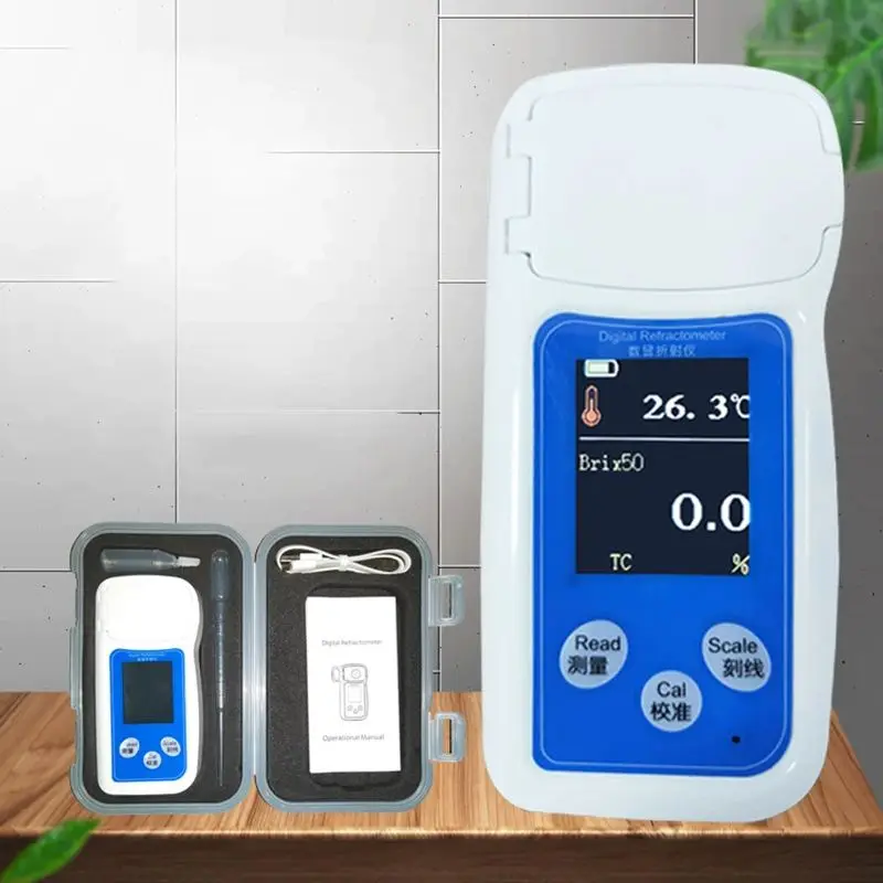 

Digital Alcohol Refractometer for Spirit Alcohol Volume Percent Measurement with Automatic Temperature Compensation, Dual Scale