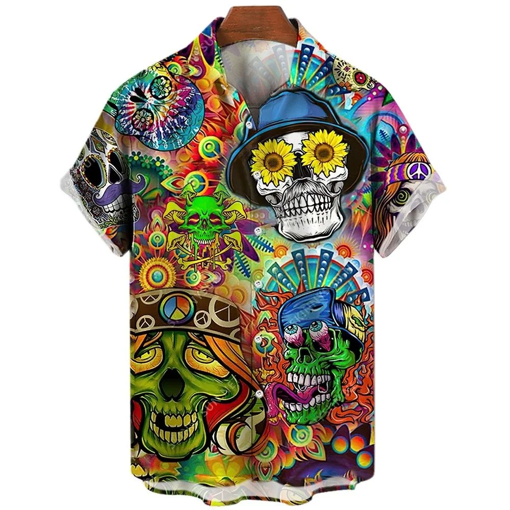 

Vintage Hawaiian men's shirt, fashionable casual wear, summer vacation, beach, sleeves, street style, social top