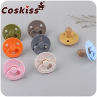 coskiss new 2pcsset food grade silicone baby pacifier chain set wooden pacifier clip children pacifier child teething chain