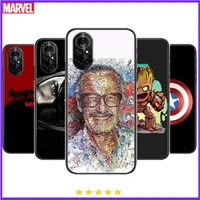 2022 new marvel clear phone case for huawei honor 20 10 9 8a 7 5t x pro lite 5g black etui coque hoesjes comic fash design