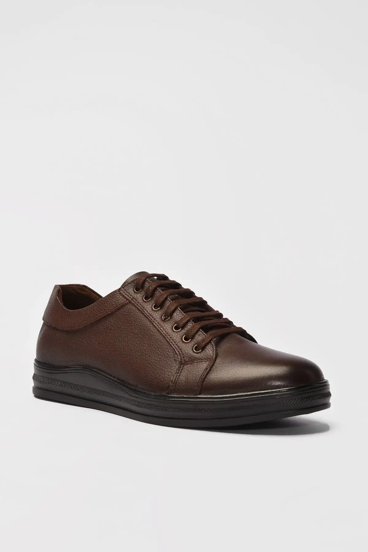 

Men Sport Footwear Coffee Genuine Leather Sneaker Ayya Breathable Sneakers Lightweight Trainers Vulcanize Shoes Comfort Cool