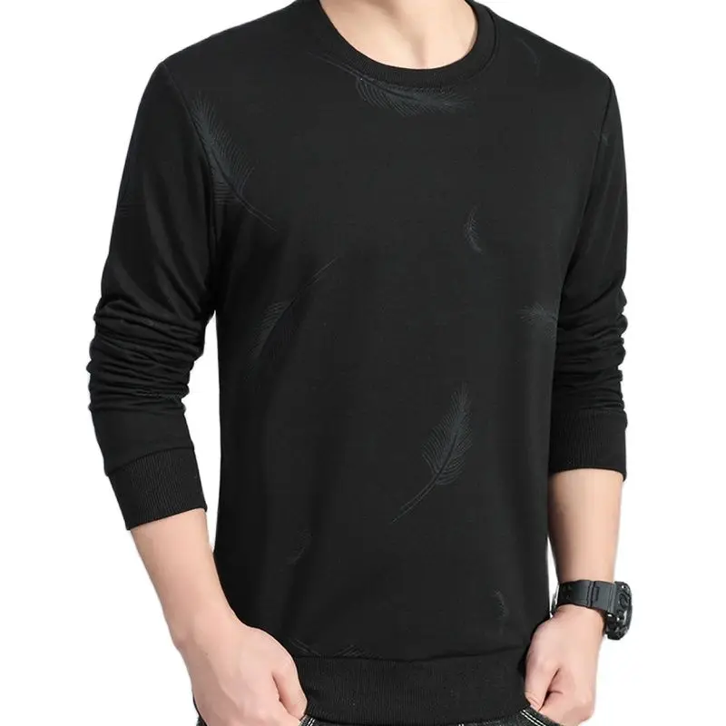 

Мужской свободный свитер, повседневный Однотонный свитер с круглым вырезом, большие размеры, весна-осень 2022