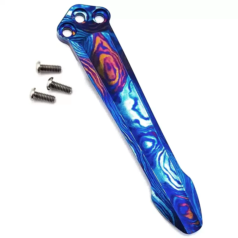 Фото Клипса Timascus Deep Carry для ножей Benchmade Griptilian 551, Bugout 940 и Emerson CQC с 3 титановыми винтами №3
