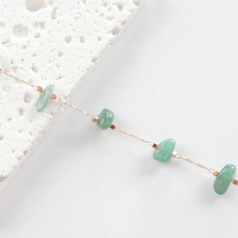 Модные нишевые дизайнерские ювелирные изделия из зеленого агата Корейская