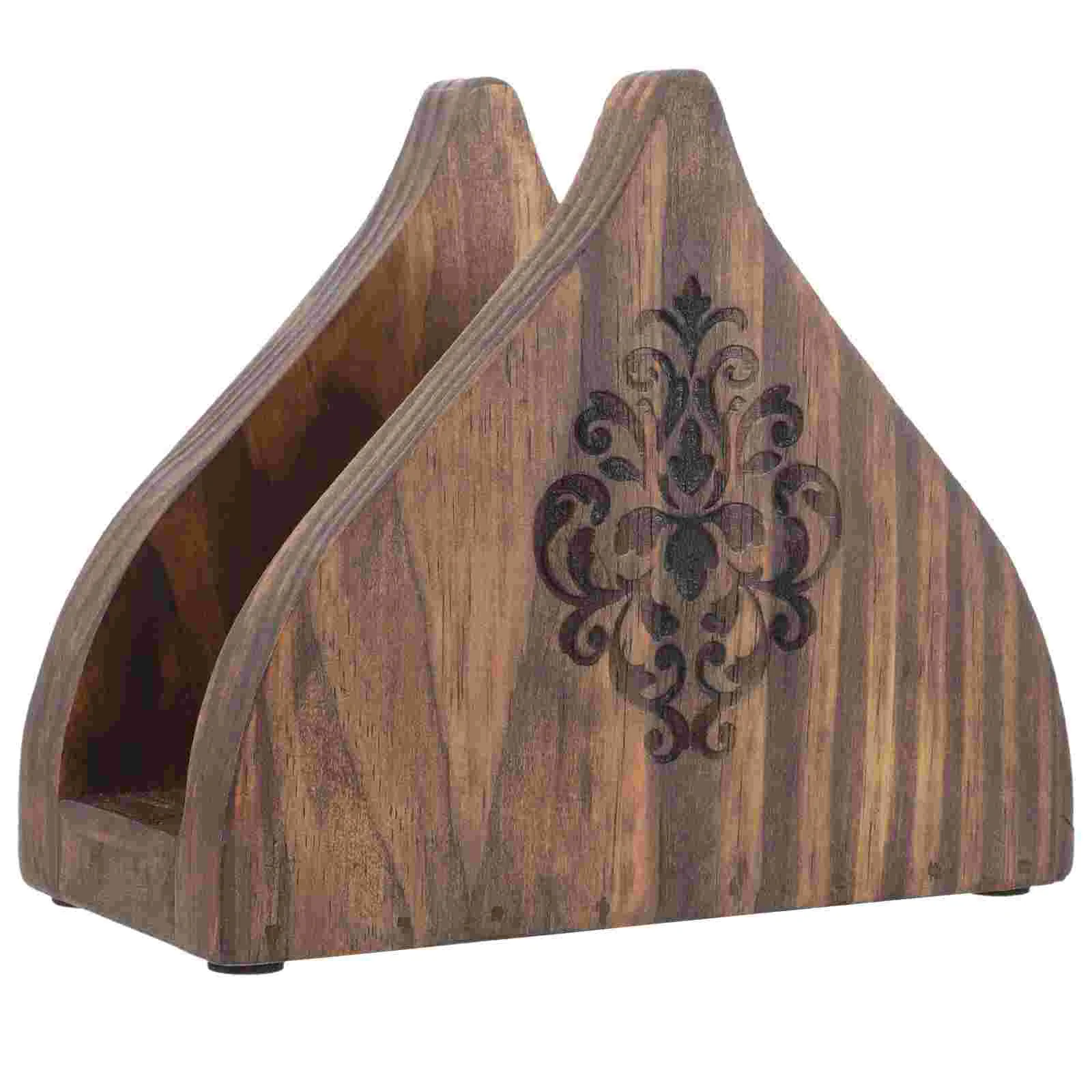 

Napkin Holder Stand Dispenser Tissue Wooden Standing Vintage Dinner Paper Vertical Farmhouse Rustic Tabletop Countertops Kitchen