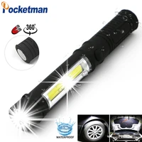 led flashlight cob led flashlights with magnetic base waterproof torch car repair light portable work light 3 colors