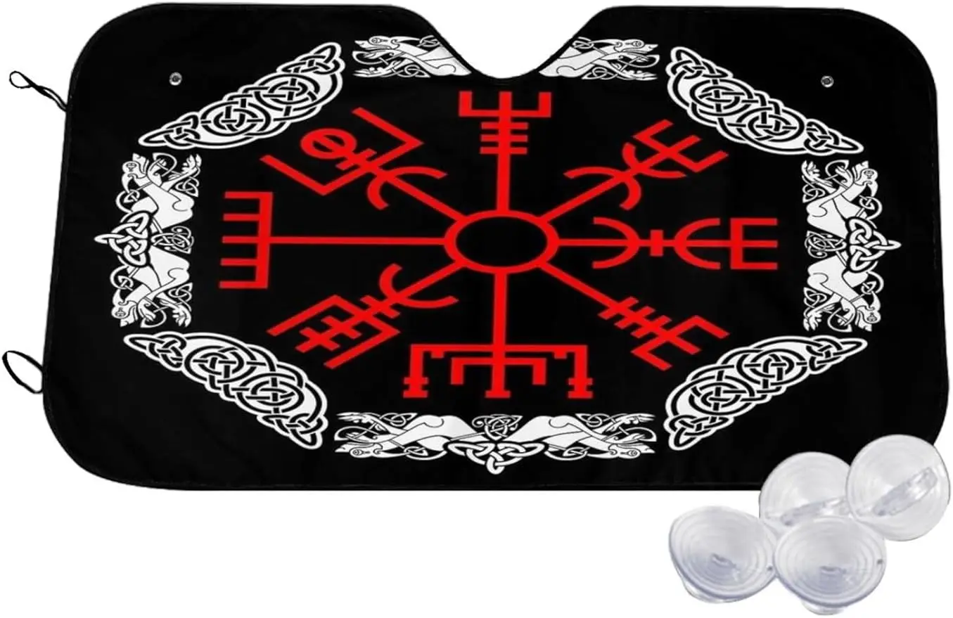

Солнцезащитный козырек Тор Vikings с норвежскими символами для лобового стекла автомобиля, передний козырек для большинства транспортных средств, максимальные УФ-лучи и держать ваш автомобиль крутым