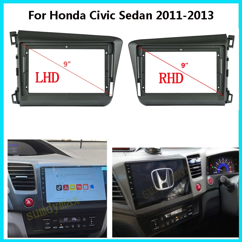 

Автомобильный радиоприемник 2 Din, 9 дюймов, для HONDA CIVIC 2012, большой экран, 2 Din, android, автомобильный радиоприемник, рамка