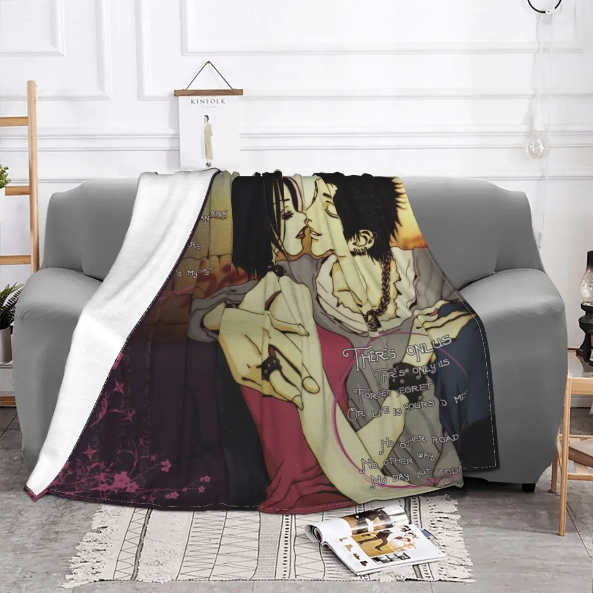 Одеяло Nana бархатное весенне-осеннее клетчатое одеяло Ai Yazawa японское аниме