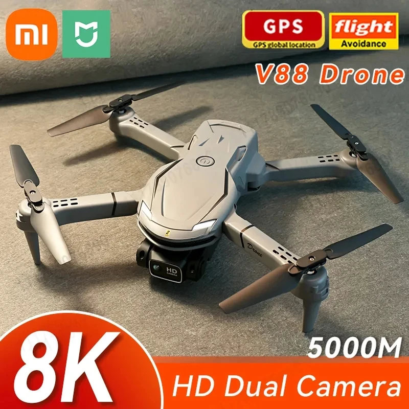 Xiaomi MIJIA V88 Drone 8K 5G GPS Professional HD Aerial Photography Dual-Camera Obstacle Remote Foldable Aircraft Gift Toy 5000M