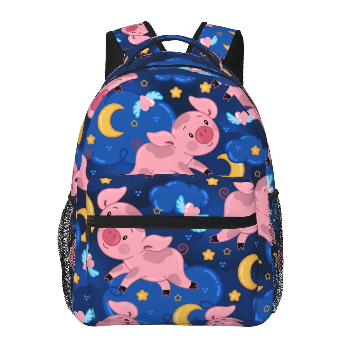 

Men Woman Backpack Cute Pigs Night Sky With Moon Clouds And Stars Schoolbag for Female Male 2023 Fashion Bag Student Bookpack
