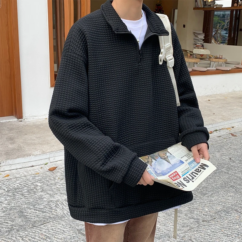 Мужские толстовки повседневная Осенняя универсальная одежда в японском стиле с