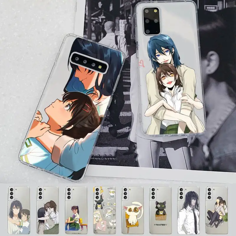 

Anime Suzume No Tojimari Phone Case for Samsung S20 ULTRA S30 for Redmi 8 for Xiaomi Note10 for Huawei Y6 Y5 cover