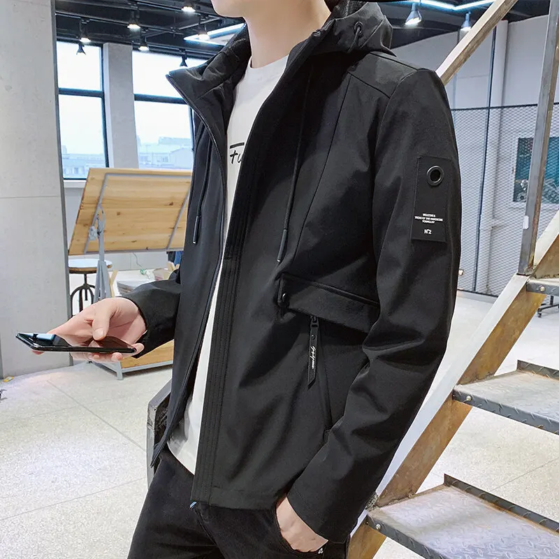 

Men's Coat Casual Soild Color Loose Sports Jacket