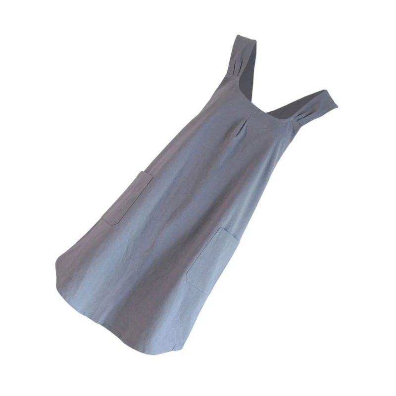 Удобный и легко чистящийся фартук из хлопка льна с перекрещенной спинкой