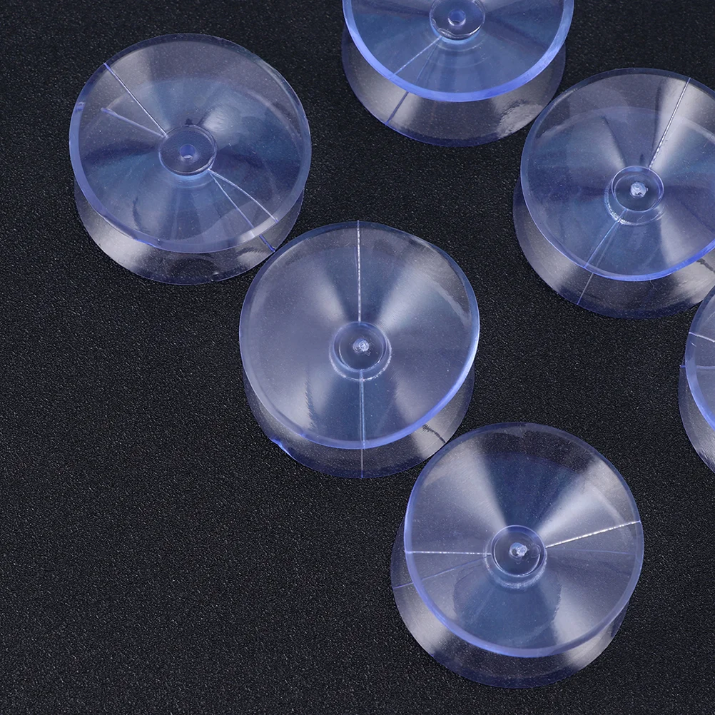 

48 Pcs Glass Suction Cup Rubber Pads Transparent Suckers Double-sided Non- Mat 3*3cm Silicone Without Hooks