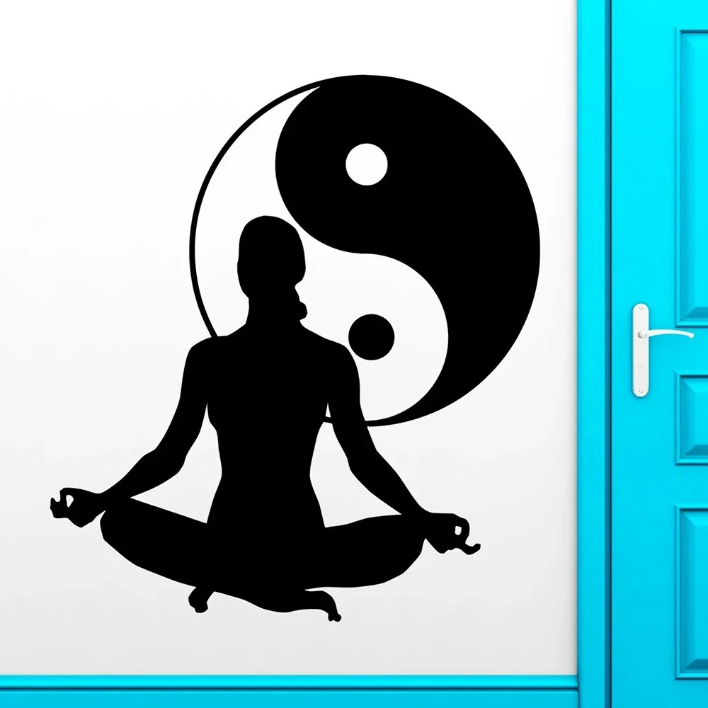 Виниловая наклейка на стену для йоги дзен медитация здоровье Инь Ян Тай Чи