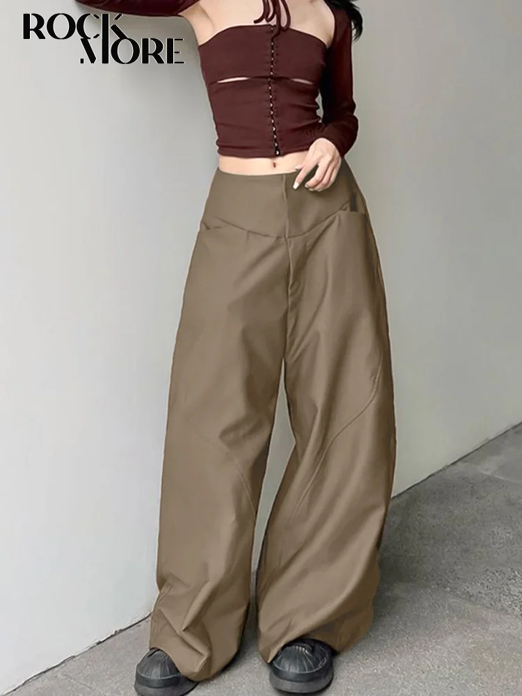 

Rockmore Streetwear Khaki Baggy Trousers Low Waist Pockets Parachute Sweatpants Chic Oversize Cargo Pants Korean Fashion 2023