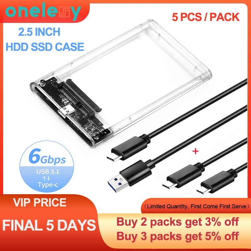 Внешний жесткий диск Goelely, 5 шт., USB 3,0, 2,5 дюйма, 5 Гбит/с