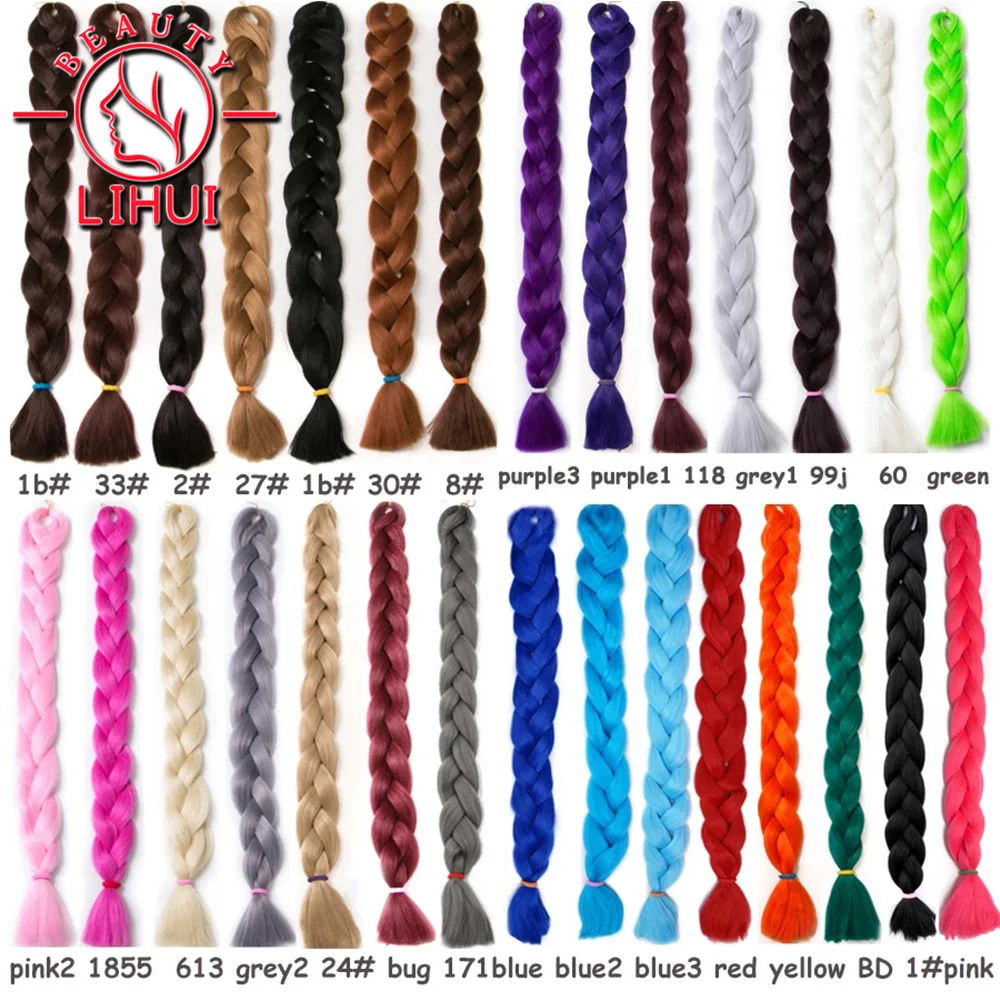 Lihui 41 дюйм Джамбо косы синтетические плетеные волосы Омбре наращивание волос для