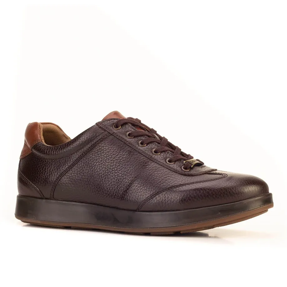 

Genuine Leather Brown Lace-Up Men Sports Shoes