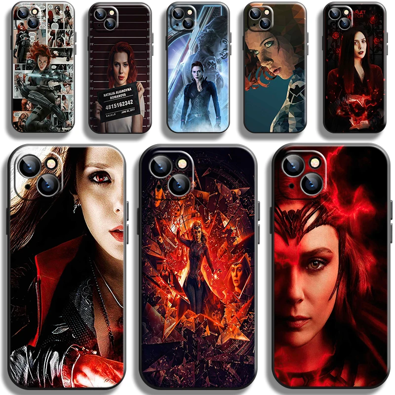 

Marvel Scarlet Witch Black Widow Phone Case for iPhone 13 12 Pro Max Mini 11 Pro X XR XS Max 6 6S 7 8 Plus Se2 Black