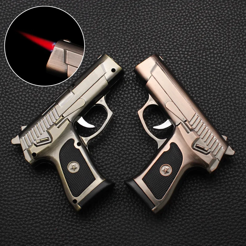 

Creative Lighters Gun Model Novelty Inflatable Windproof Lighter Men's Gadgets Smoking Accessories