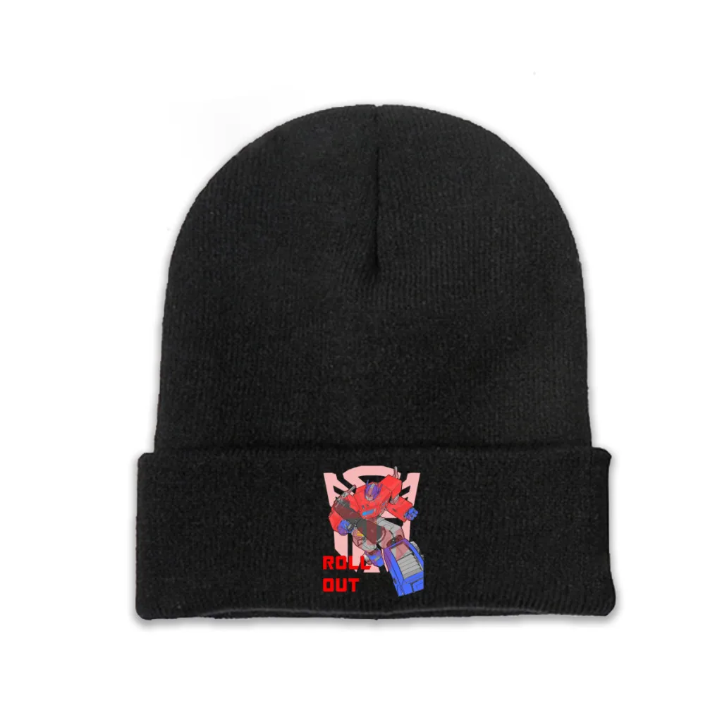 

Optimus Prime Roll Out Skullies Beanie Transformers Science Fiction Action Film Knitted Bonnet Warm Cap Brimless Elastic Hat