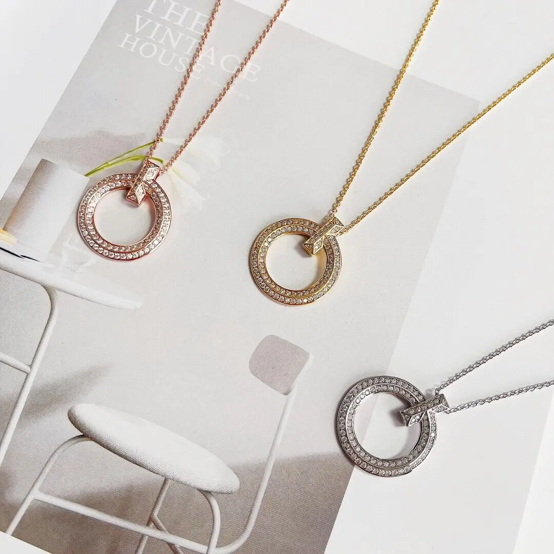 

Women Necklace Sweater Chain S925 Sterling Silver Inlaid Zircon Fashion Elegant Jewelry Gift