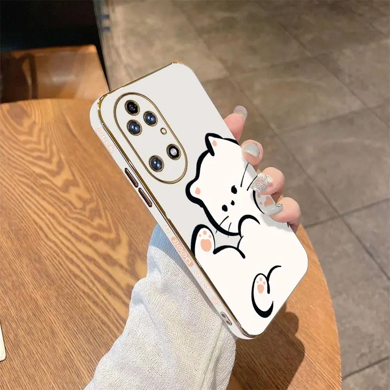 Роскошный чехол для телефона White Cloud Cat Huawei P50Pro P50 P30 P40Pro P40 P40Lite P30Lite P20 Mate 50 40 Nova 11 10SE