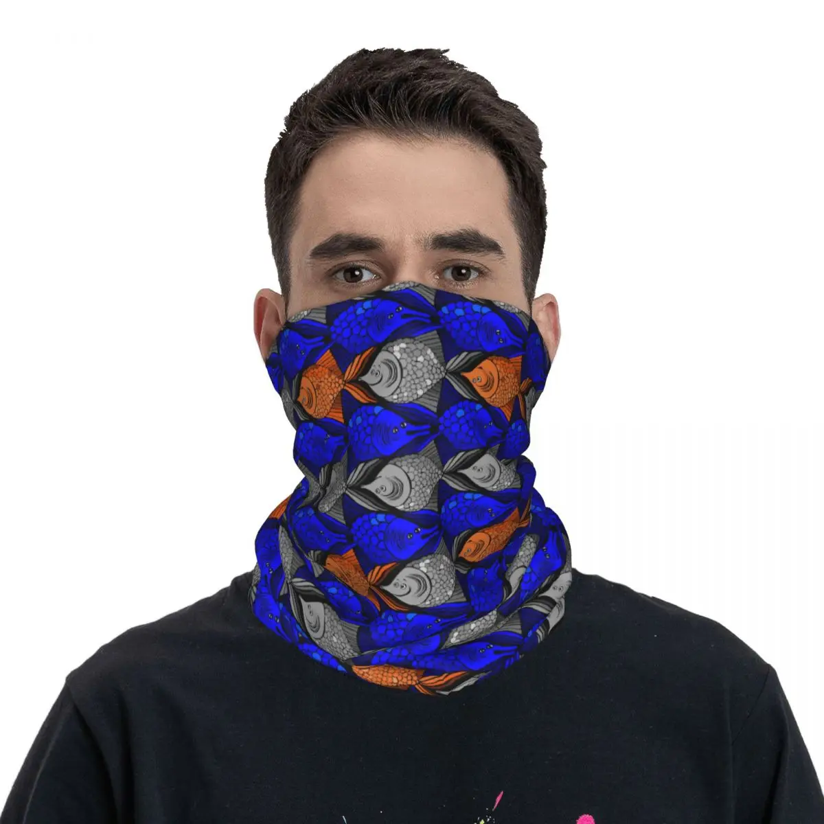 

2023 New Escher Fish EscherFish Bandana Stuff Neck Gaiter Printed Wrap Scarf Warm Headband For Riding Suit for All Season