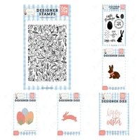 2022 easter happy egg bunny metal cutting dies stamps set scrapbook diary decorate embossing diy greeting card handmade template